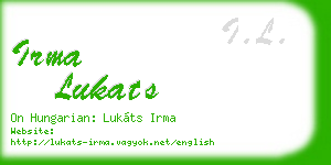 irma lukats business card