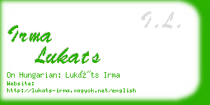 irma lukats business card